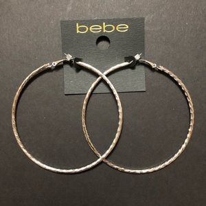 Textured Hoop Earrings in Silver
